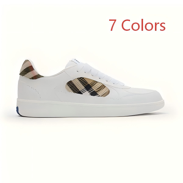 Burberry Leather and Check Terrace Sneakers CB40330091