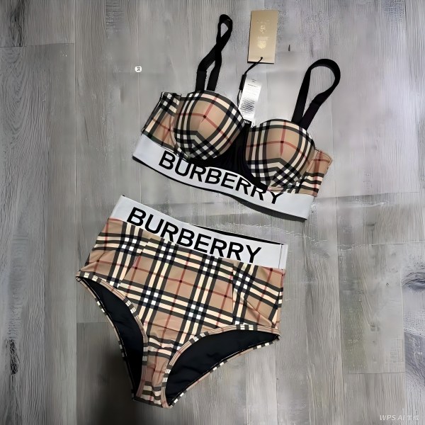 Burberry Logo-Print Vintage Check Bikini Set AO55040034