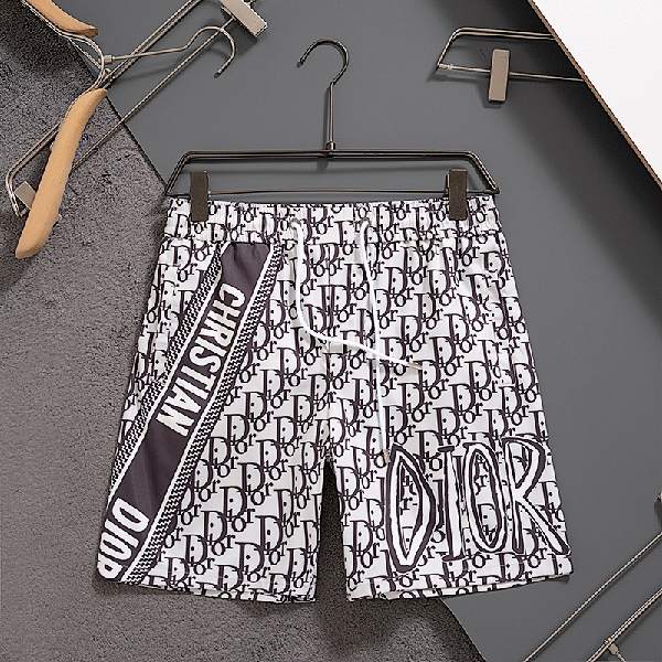 Dior Men’s Black and White Logo-Print Athletic Shorts with Graphic Design AO70045037