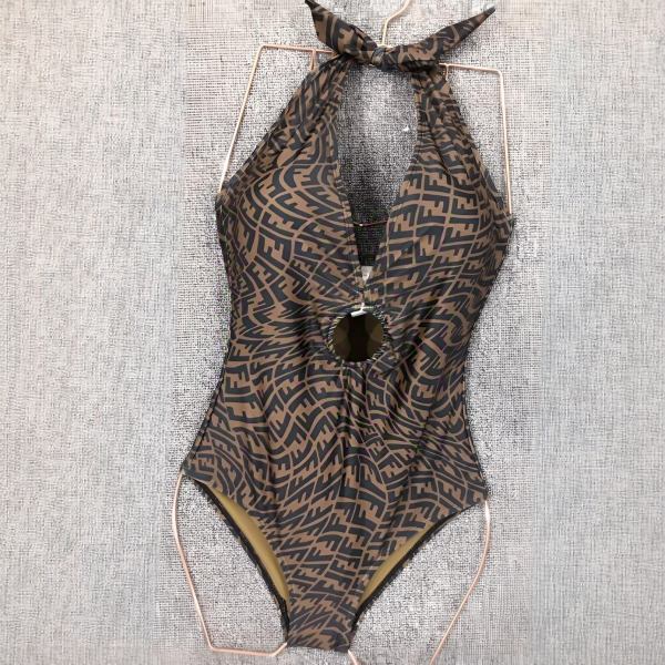 Fendi x Sarah Coleman FF Vertigo Halter One-Piece Swimsuit AO70031048