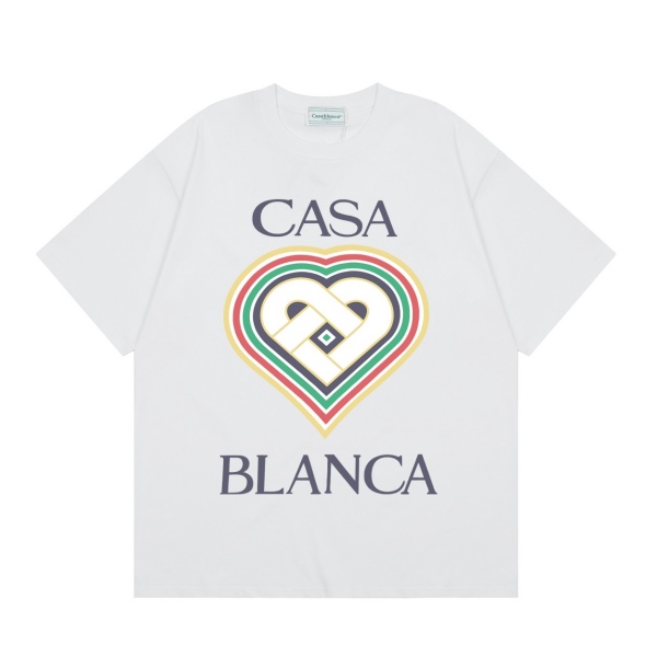 Casablanca Heart Monogram Graphic Crew-Neck T-Shirt AO55046205