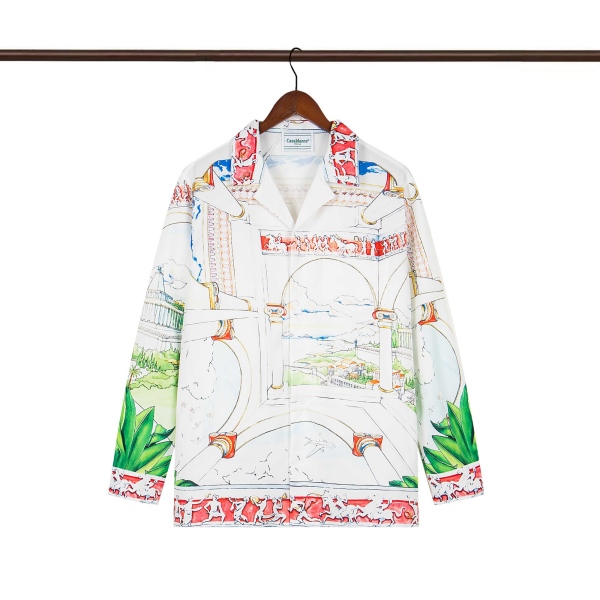 Casablanca Le Passage Printed Long-Sleeve Silk Shirt A070046183